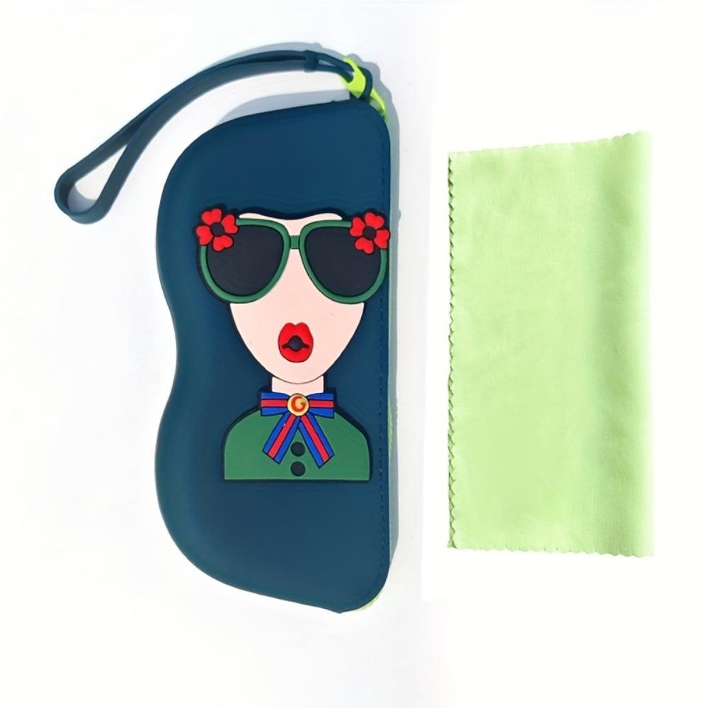 1pc Silicone Glasses Bag Portable Sunglass Storage Bag Glasses Glasses Case Hanging Large Capacity Glasses Bag