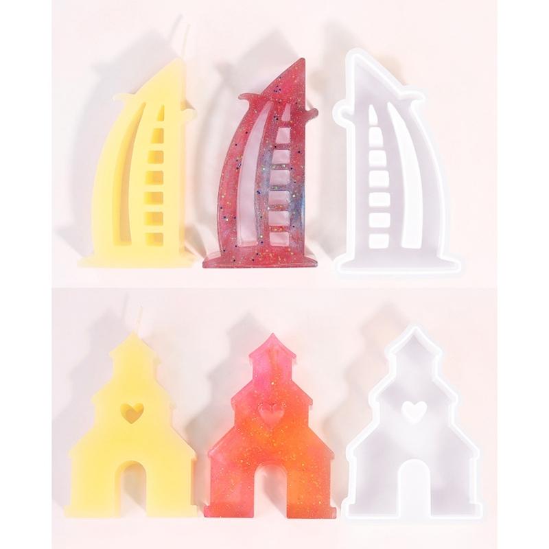 Architecture Candle Molds Building Silicone Moulds Casting Molds Handmade Resin Molds DIY Soap Molds for Candle Making