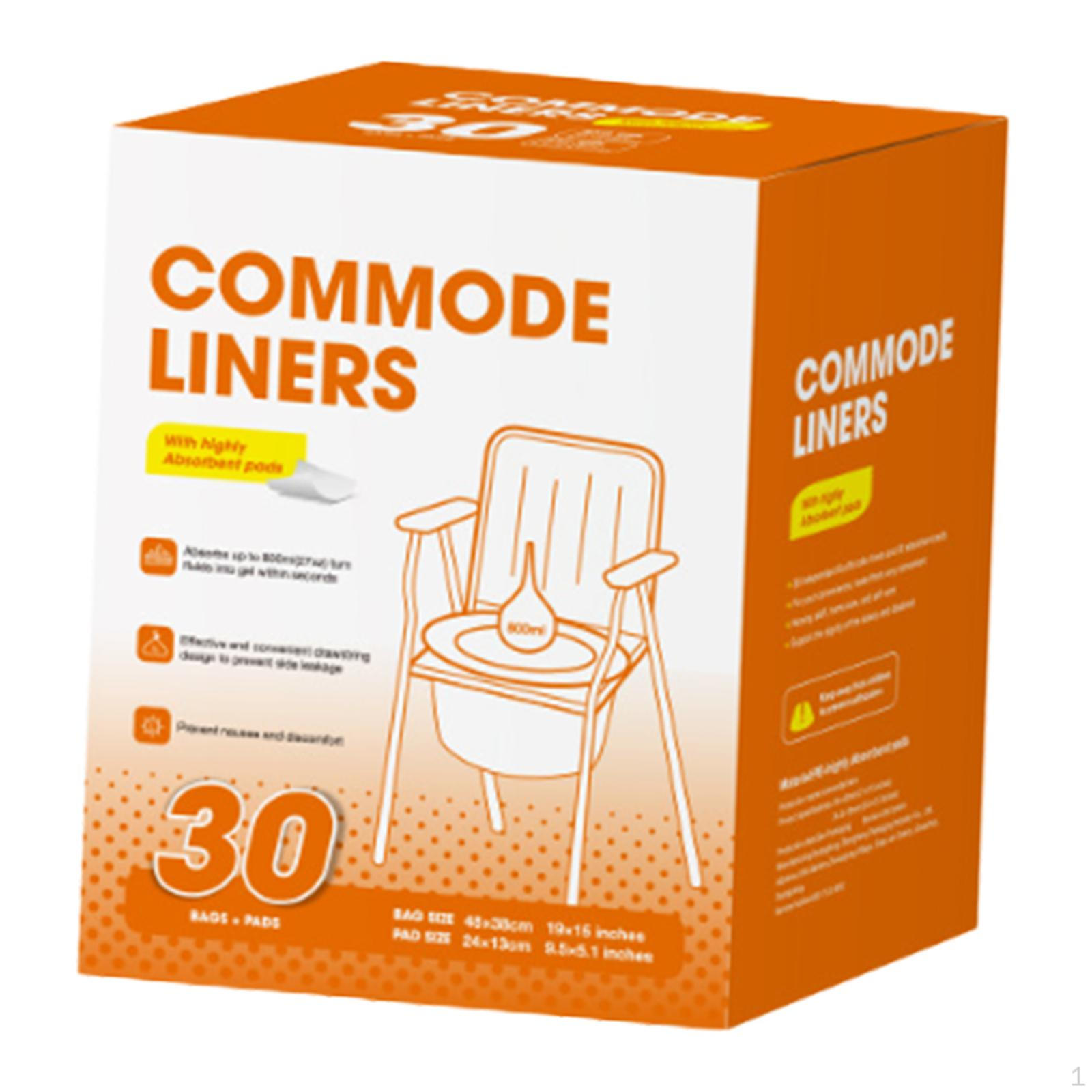 

30x Комодні вкладиші Відро для кемпінгового туалету для горщика Чоловіки Жінки Orange 48cmx38cm