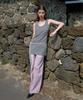Enor Drawstring Pigment Washing Denim Pants - Lavender