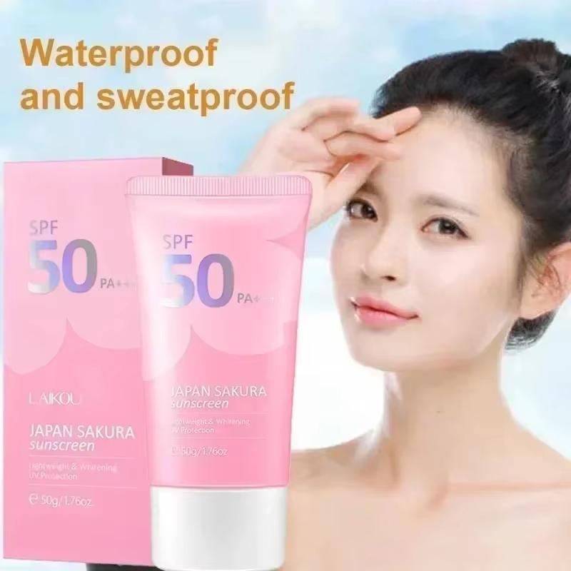 LAIKOU SPF 50 PA+++ Sakura opalovací krém na obličej, tělo, krk, solární blokátor, dlouhotrvající opalovací krém na obličej, opalovací krém 50 g