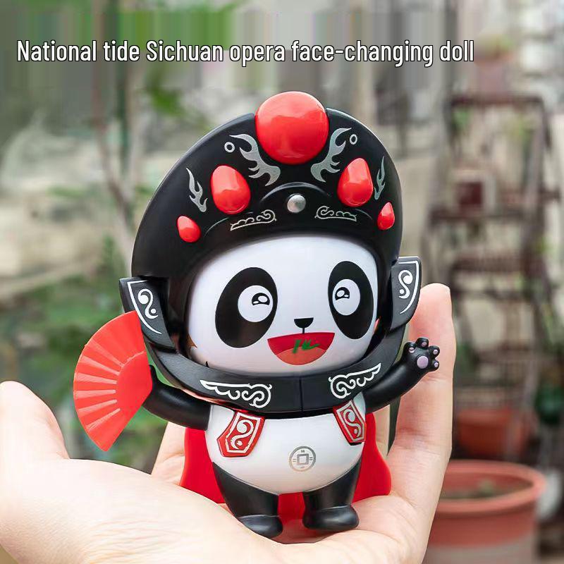Sichuan Opera Panda Face-Changing Doll: Cultural Toy & Gift with Children's Face Paint Design
