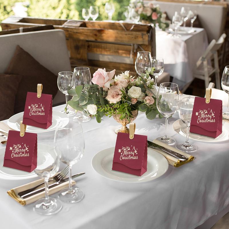 10Pcs/Pack Reindeer Creative Xmas Gift Elegant Candy Box Unique Merry Christmas Packaging Paper