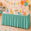 Pastoral Floral Fruit Print Table Skirt Dustproof Party Decoration for Birthday Home Cabinet Cover 140cm 180cm 210cm 275cm