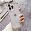 Coque de téléphone mate transparente sans bordure ultra fine pour iPhone 15 14 13 12 Pro Max Gris titane dissipation thermique antichoc coque rigide