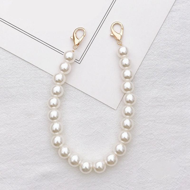 Pearls Chain Strap Short Purse Chain Replacement Pearls Handle Strap Beaded Purse Chains for Purse Handbag Wallet Phone