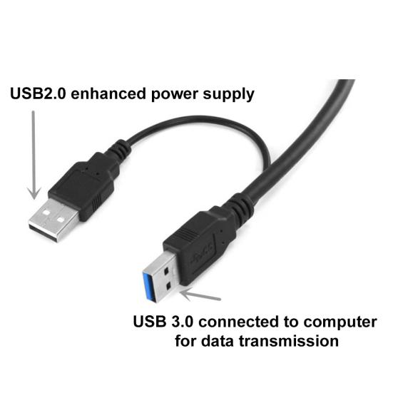 USB 3.0 A auf Micro B Adapterkabel USB 2.0 Stromversorgungskabel für Festplatten-SSD