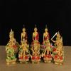 Estatua de Buda de Aleación Pintada de 3-6 pulgadas con Manjushri, Padmasambhava de Cuatro Brazos, Tara Blanca y Verde, y Vajradhara