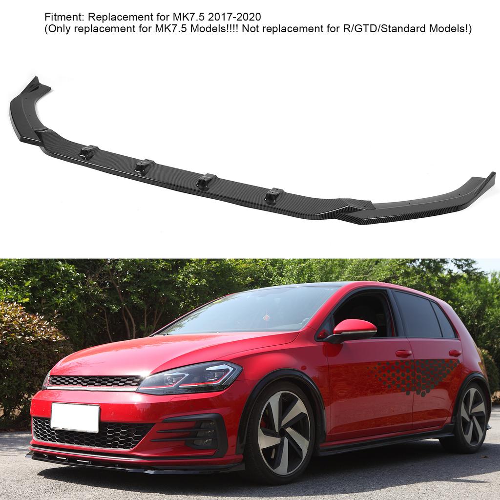 3PCSCelsiusSet Front Bumper Splitter Lip for Maxton Replacement for MK7.5 2017‑2020