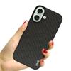 IMAK Série Ruiyi pro iPhone 16 Pouzdro Textilní Textura Kůže+PC Zadní Kryt Telefonu