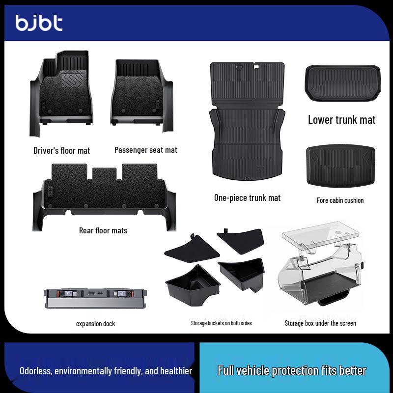BJBT Full Coverage Non-Slip Floor Mats for Tesla Model Y 2023, TPE Injection Molded