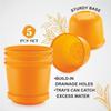 10 Inch Plastic Round Flower Pots with Tray for Home Planters, Terrace, Garden Etc | Pack of 05 | Orange | for Home Indoor & Outdoor Gardening Plants