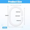 24 PCS White Plastic Shower Curtain Rings, C-Shaped Ring Hooks for Bathroom, Tub, and Window Rods Curta Hanger