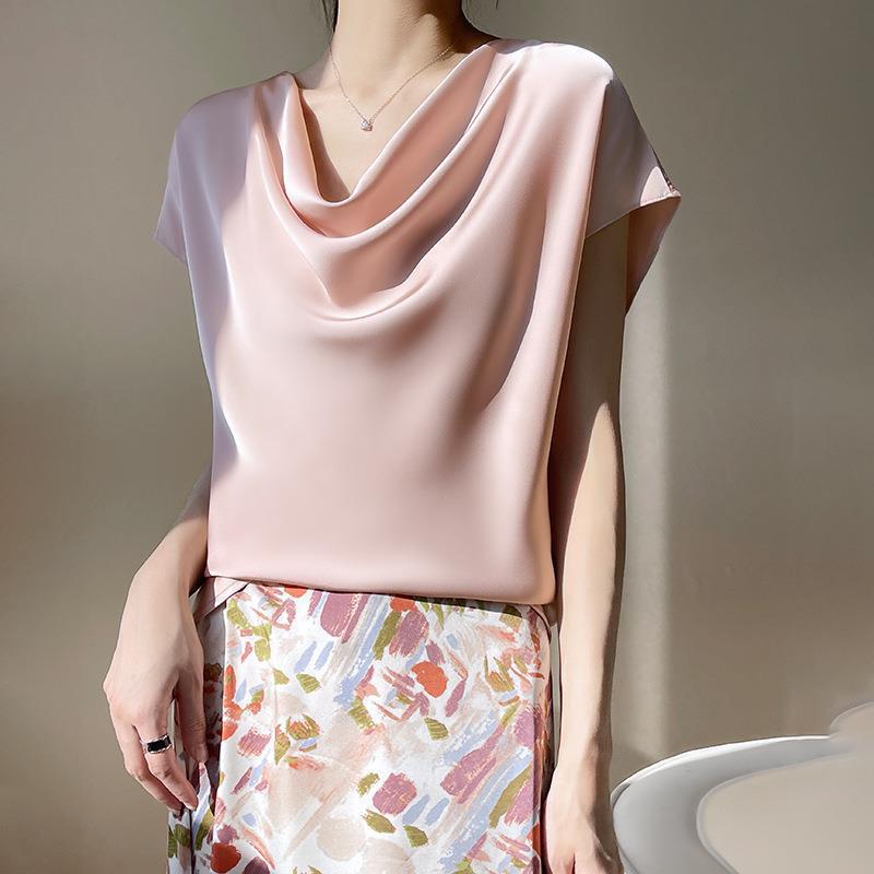 Summer 2025 Women's Stacked Collar Slim Fit T-Shirt Camisole