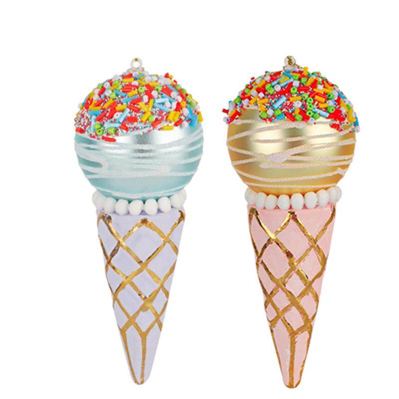 Blauer Eisanhänger Weihnachtsbaumschmuck Glas rosa Eis Neujahrsgeschenk Weihnachten Festliche Raumdeko 2024 NOEL