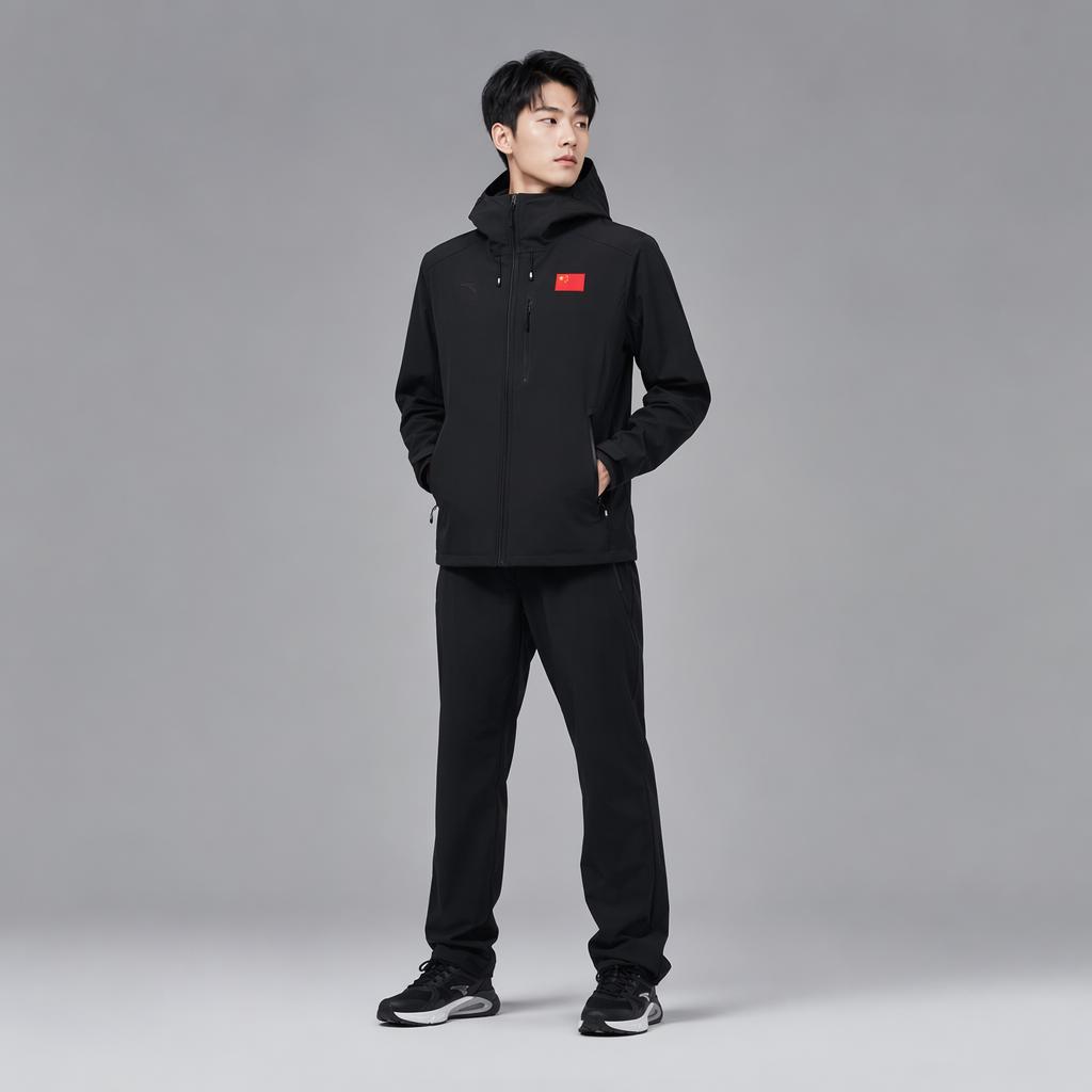 Anta Versatile Hooded Zipper Casual Sports Soft Shell Waterproof Windproof Breathable Durable Jacket Men Jacket 452540106-2