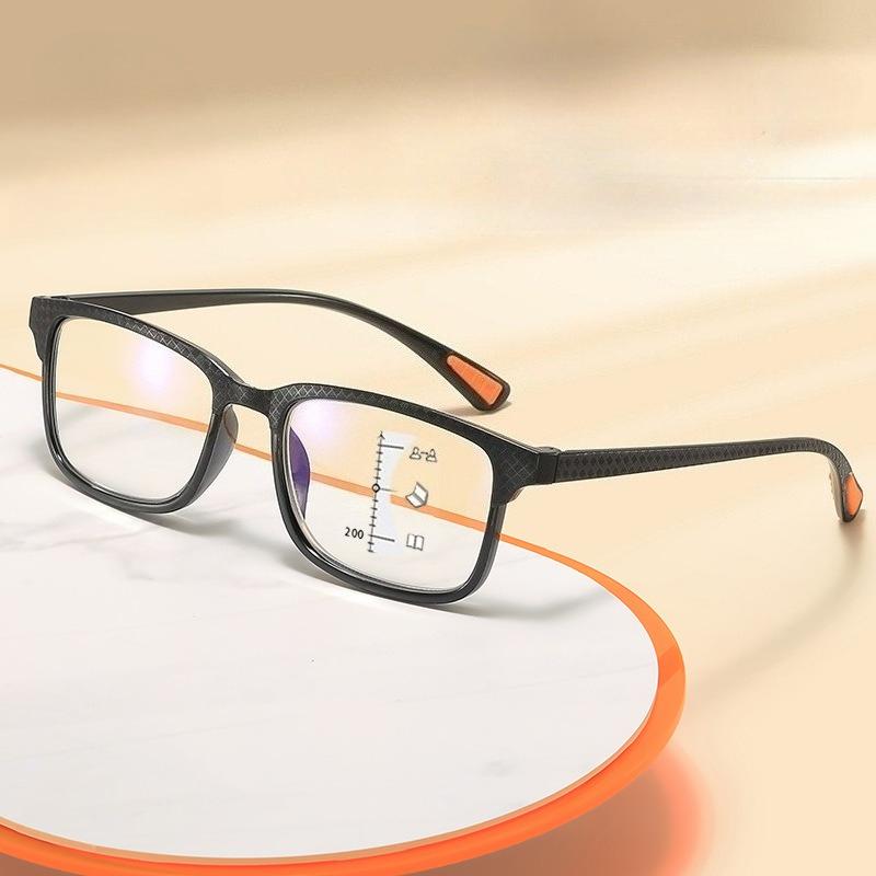 Anti Blue Light Progressive Multifocal Reading Glasses Men Women Fashion Square Frame Presbyopia Eyeglasses +100 To+400 Glasses