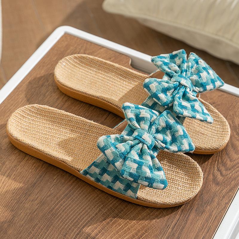 

Новые модные нежные женские тапочки из льна 40 синий