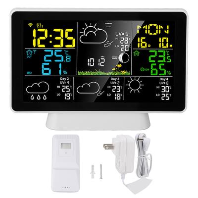 Smart Weather Clock 7.5inch Color Display Temperature Humidity Alarm Clock Wireless Weather
