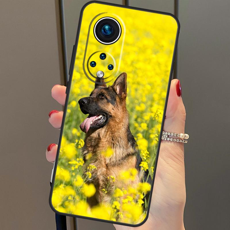 Deutscher Schäferhund-Abdeckung für Honor 50 Lite Fall für Huawei P20 P30 P40 Pro Nova 9 5T P Smart 2021 8X 9X 10i