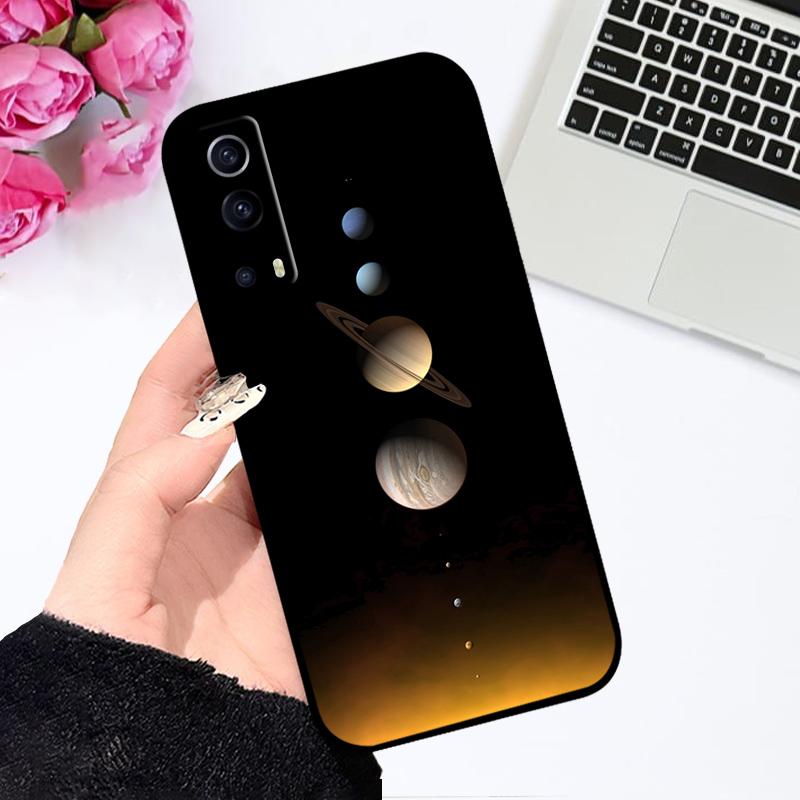 Hülle Für VIVO Y72 5G Bumper V2041 Geometrisches Muster Silikon TPU Matt Handyhülle Für Vivo Y52 5G V2053 Coque Capa Y72t Fundas