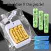 Rechargeable Battery Set with Charger & Cable for AA/AAA, 3-Bay Charger, Perfect for Electric Toys