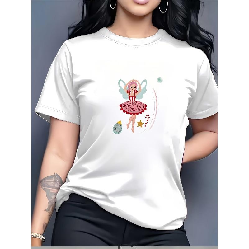 Fairy Design 180g Soft T-Shirt for Women - Gift Ready Novelty Tee - Perfect for Family Gatherings, Halloween & Office Parties S белый