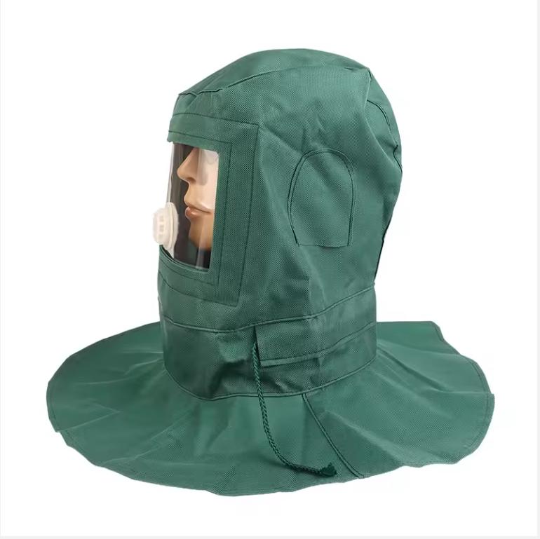 1Pc Industrial Labor Work Protection Canvas Sand Blasting Hood Anti Wind Anti Impact Mild Blasting Polishing Mask