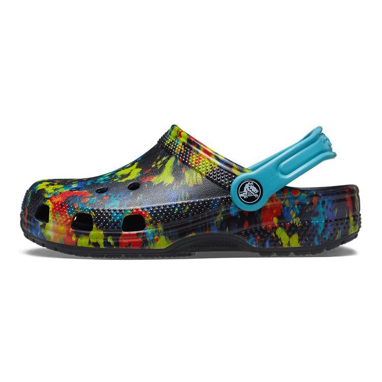 Crocs Classic Durable Clogs Kids Footwear Black Multicolor 206995-4SW