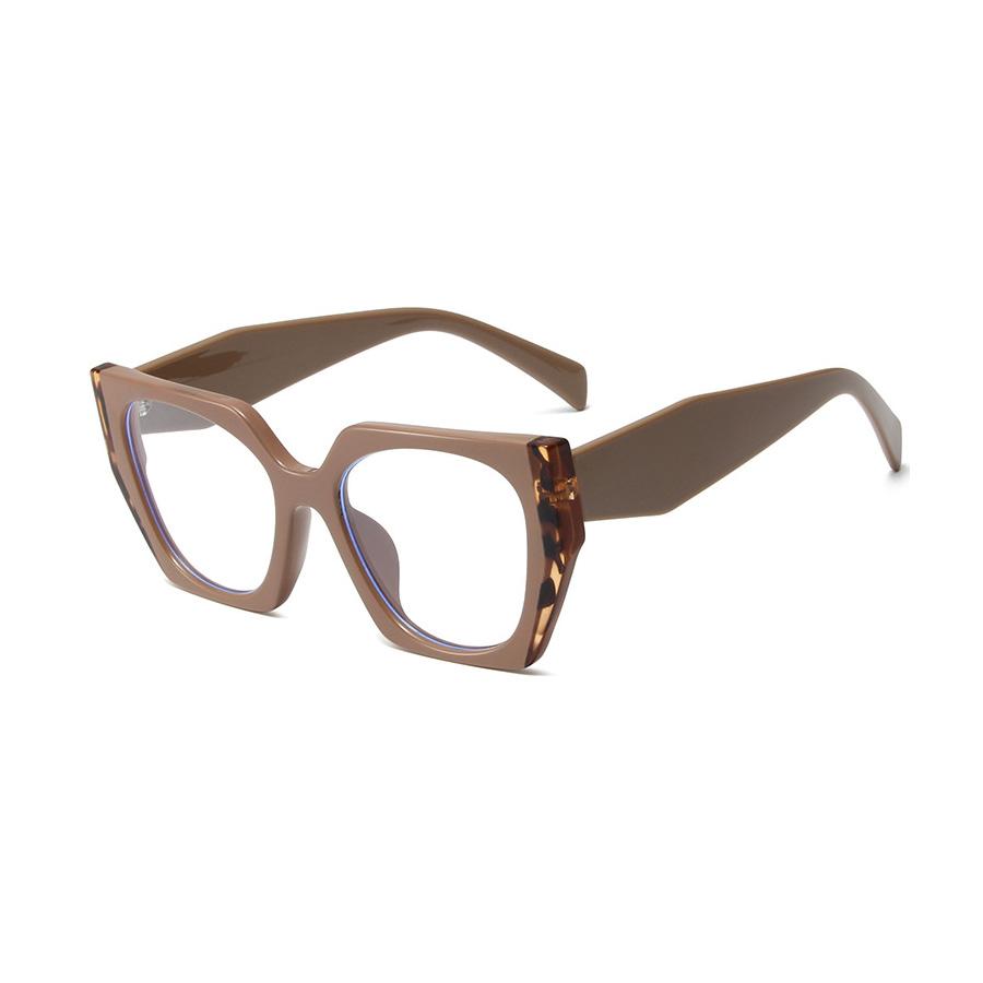 Retro Polygon Cat Eye SunGlasses Frame Women Fashion Double Color Clear Eyewear Men Optical Frame