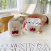 Cute Retro Beige Cherry Case for Apple AirPods 4 3 2 1 Generation Bear Cherry Case for AirPods Pro Case Lanyard Luxury