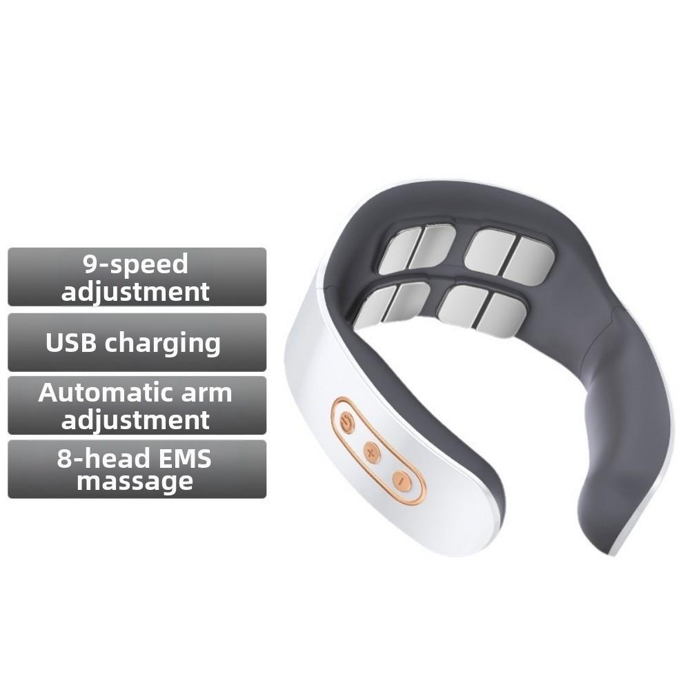 Hot Compress Cervical Spine Massager 8-Head Neck Massager Pulse Neck Device Indoor