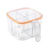 Seasoning Box 4 Compartments with Lid Condiment for Dining Table Home Orange
