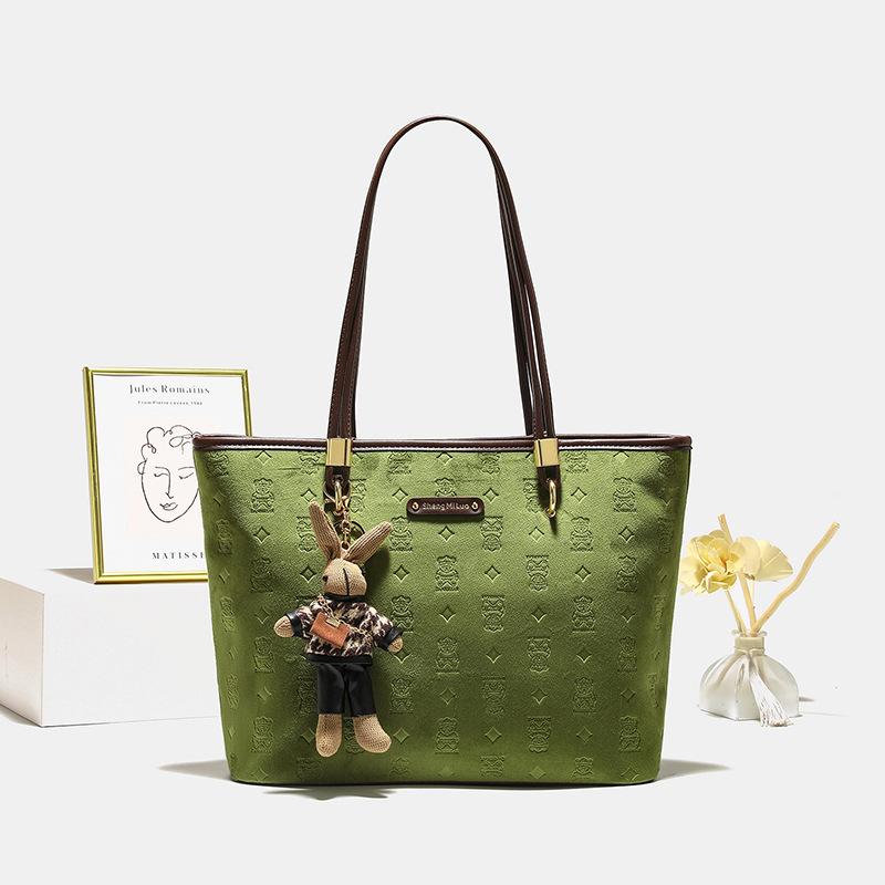 Large Capacity Bag Women S High-End Shoulder Bag Large Bag Women S College Student Class Commuting Tote Bag зелёный