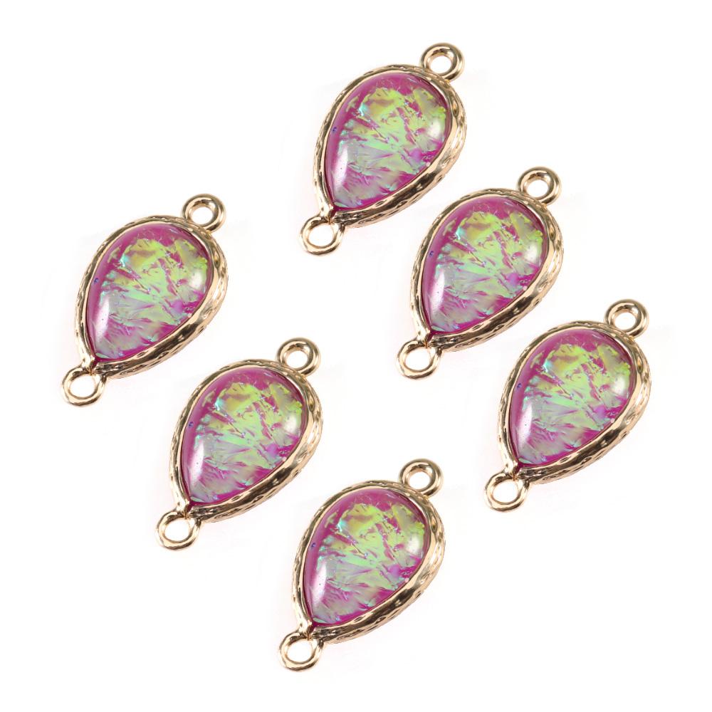 5Pcs/lot Resin Charm Beads Imitation Opal Water Drop Shape Pendant for Jewelry Making DIY Necklace Bracelet Earring Accessories