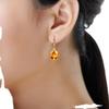 Zhenrong Gold-Plated Yellow Crystal Zircon Earrings - European & American Luxury Drop Engagement Earrings for Women