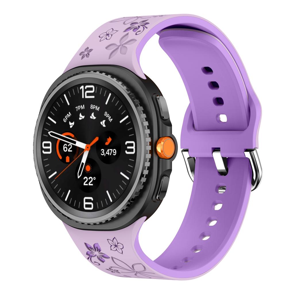 Silicone Carved Print Watch Strap Tailor Made for Samsung Galaxy Watch 8 40mm 44mm Bracelet for Samsung Watch 8 Classic Band