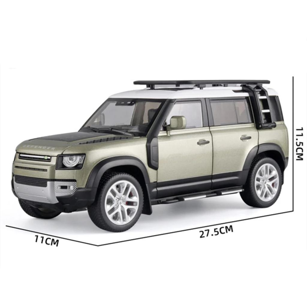 1/18 Range Rover Defender SUV Alloy Car Model Diecast Metal Toy Off-road Vehicles Car Model Sound and Light Simulation Gift
