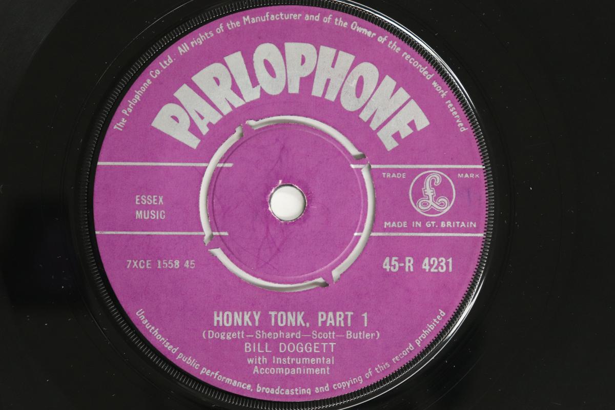 

7-дюймовая пластинка BILL DOGGETT - Honky Tonk 45R4231 PARLOPHONE 1957 UK Соул/Фанк Б/У