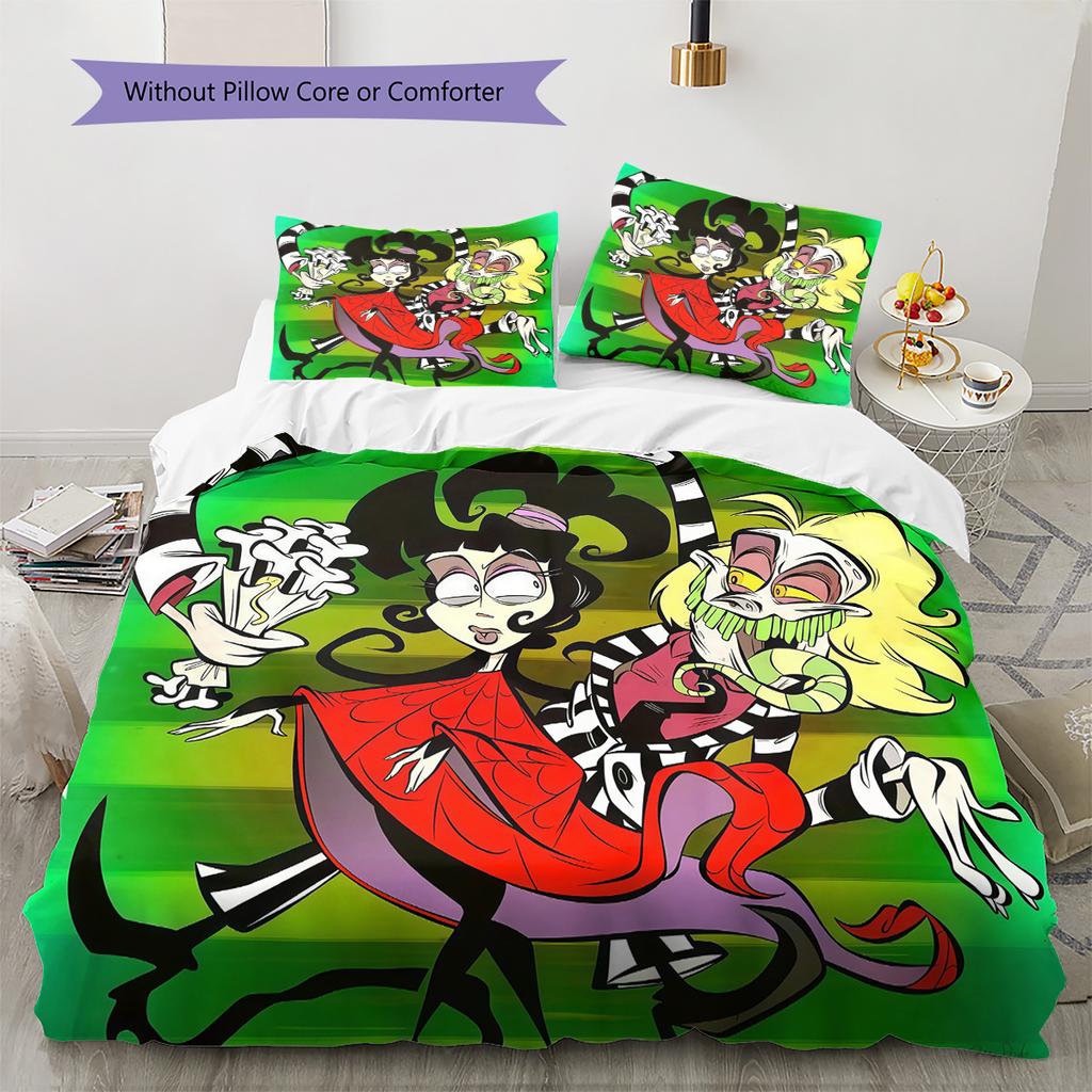 Beetlejuice2 Pattern Bedding Quilt Set Home Decoration Gift (1 * Duvet Cover + 2 * Pillowcase Without Core)