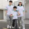 Children's Summer Color Block Short Sleeve T-shirt - Unisex Casual Fashion for Kindergarten Activities