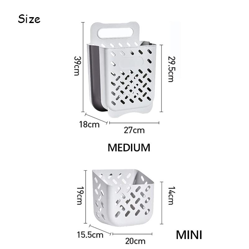 1PCS Wall-Mounted Dirty Clothes Basket large-Capacity Folding Storage Basket Strong load-Bearing Hollow Design For Ventilation