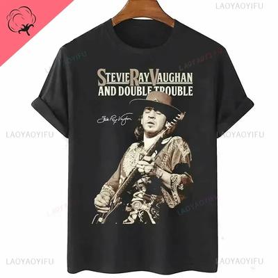 Man Woman Tee Stevie Ray Vaughan Guitar Blues Rock  SRV Unisex O-neck Fashion Graphic T Shirts Men Streetwear Clothing#Color(4)