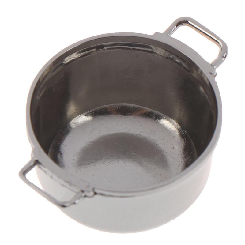 1/12 Dollhouse Miniature Imitated Stainless Steel Casserole Kitchen Cookware