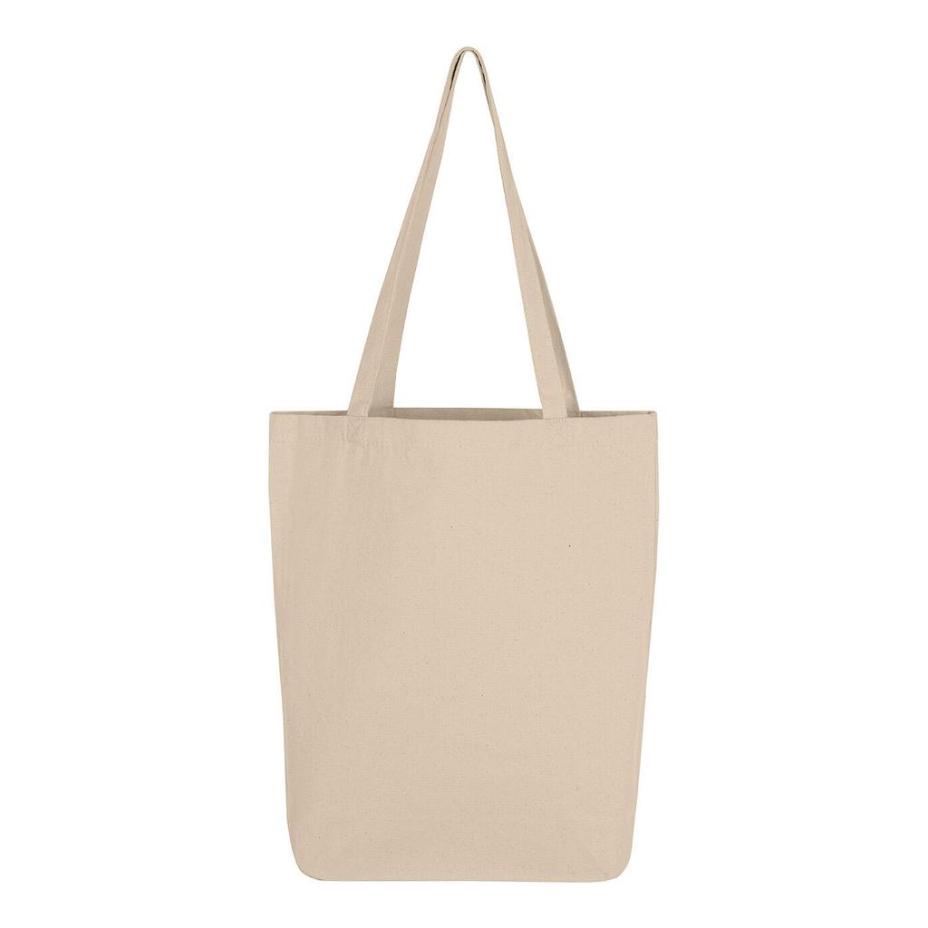 SG Accessories Long Handled Cotton Canvas Gusseted Tote Bag