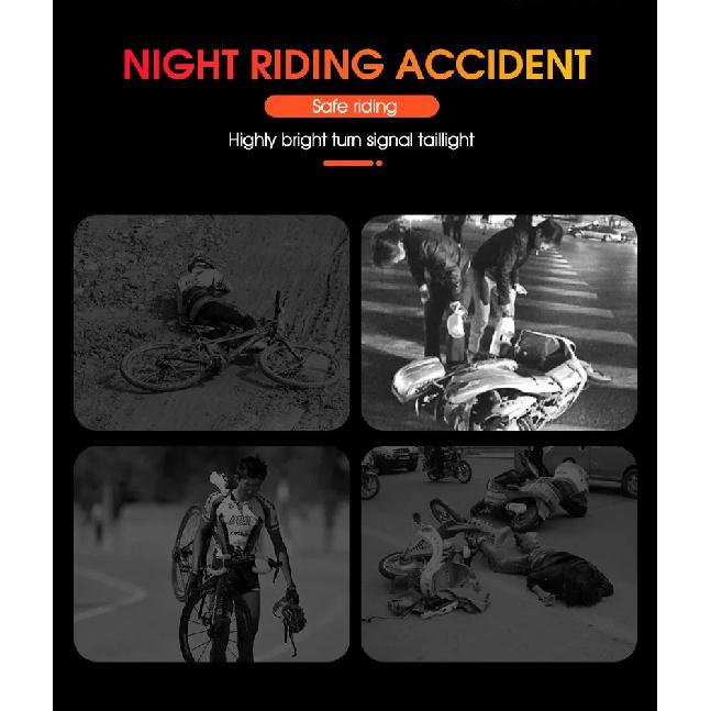 Wireless Remote Turn Signal Bicycle Light MTB Direction Indicator Smart LED Bike Taillight USB Rechargeable Cycling Rear Lamp