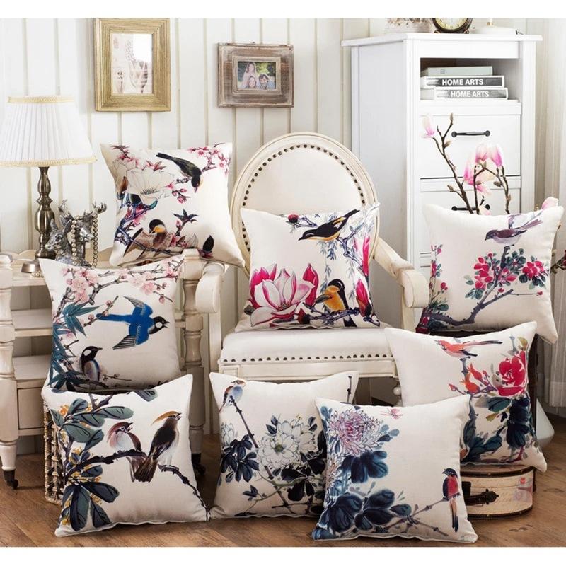 Ink Wash Style Patterns Throw Pillow Cover With Short Plush Print For Living Room Sofa Decoration Cushion Cover Pillow Covers