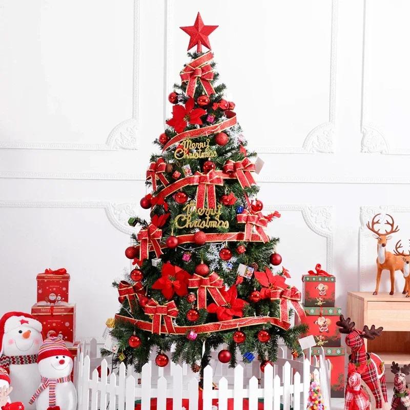 1pc Christmas Tree Large Christmas Ornaments High Quality Artificial Xmas Tree Indoor Outdoor Green With Metal Stand PVC