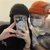 New Korean Version All-match Hip Hop Hat Basic Style Perforated Pin Gold Hats Knitted Wool Curling Hat for Men & Women