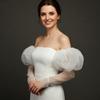 Handcrafts Sheer Bridal Gloves with Puff Design Fingerless Arm Sleeves for Photography and Stage Event Wedding Ceremony
